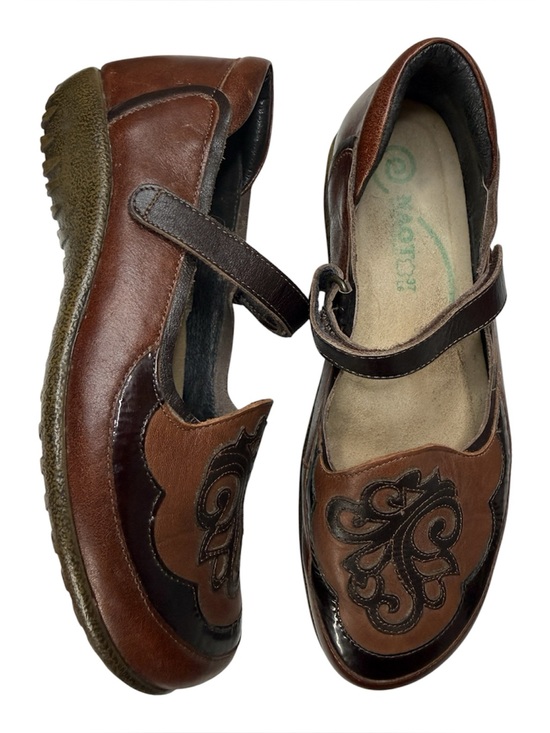 Naot Shoes - Naot Motu Mary Jane Flats Brown Leather Slip On Comfort Fit Boho Casual Sz 7